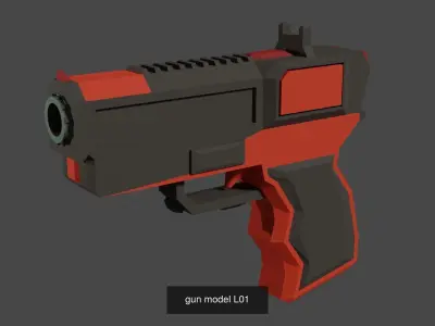 gun model-lowpoly 3D Model Pack