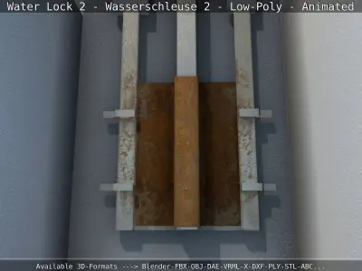 Water Lock 2 - Low-Poly - Animated Low-poly 3D model