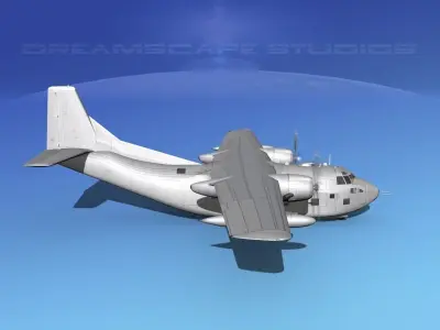 Fairchild C-123K Bare Metal 3D model