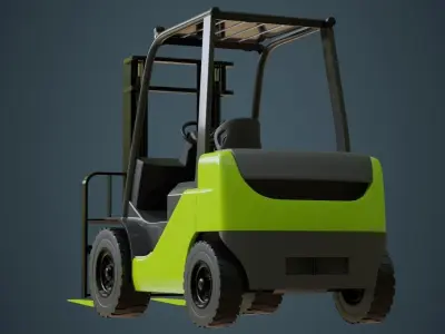 Forklift 1 Untextured 3D model