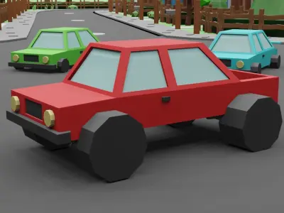 Low Poly Car Pack Free low-poly 3D model purchase