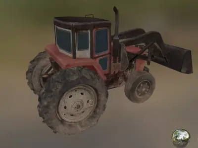vehicle tractor  Low-poly 3D model