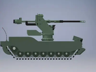 Robotic mini tank 3d model  3D model