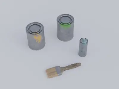 Painting Tools Low-poly 3D model