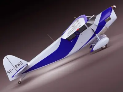 Propeller airplane RWD5 3D model