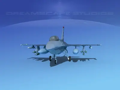 Gen Dyn F-16A Falcon V04 USAF 3D model