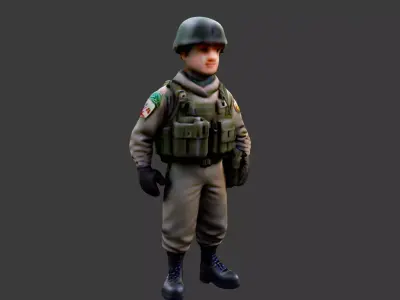 World War II Soldier Low-poly 3D model purchase