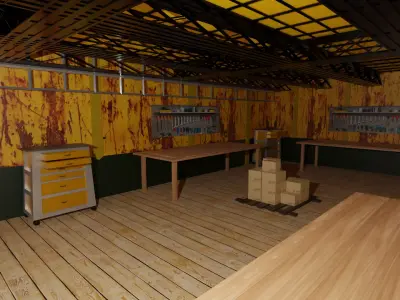 Workshop Low-poly 3D model