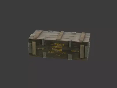 Military wooden crates package Low-poly 3D model