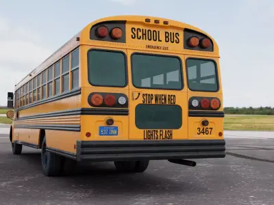 Classic Yellow School Bus 3D model