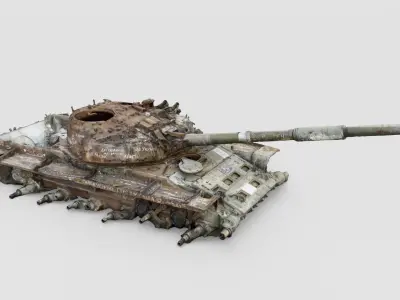 Russian T-72 tank destroyed by Ukrainian army 3D model purchase