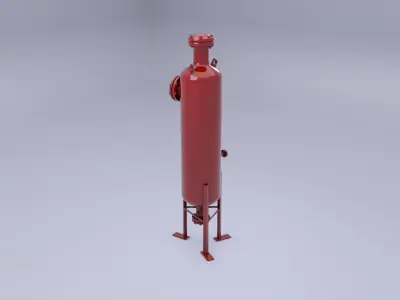 Degasser gas cylinder Low-poly 3D model
