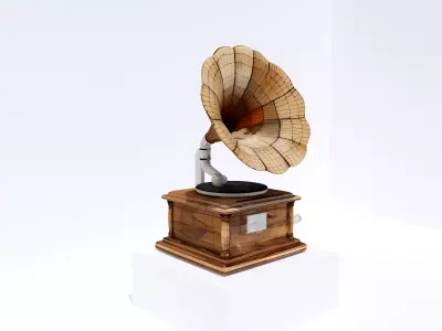 Antique Classic Gramophone  Low-poly 3D model