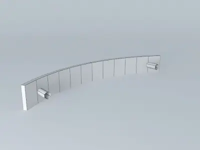 HDW-PULL-BP19205 curved wall shelf Free 3D model