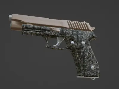 Sig sauer P 250 military gun low poly  Low-poly 3D model