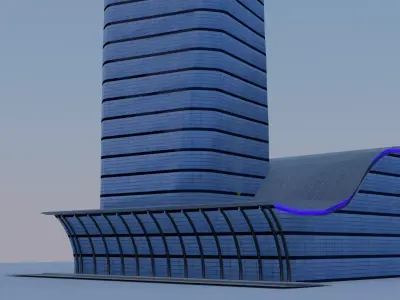 Spiraloid tower Free low-poly 3D model