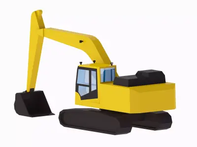 Excavator Construction PC210LC Simplified Low-poly 3D model