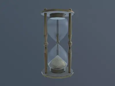 Wooden Sand Clock Low-poly 3D model