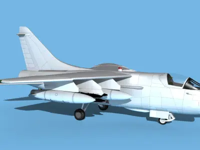 Chance Vought A-7E Corsair II V00 Bare Metal 3D model