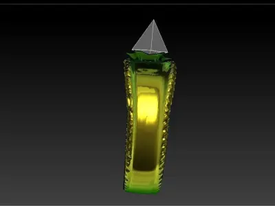 Golden diamond ring 3D model