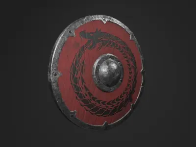 viking shield PBR low-poly Low-poly 3D model