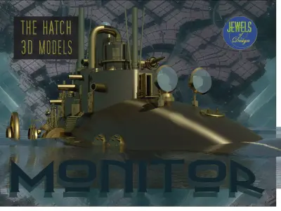 Steampunk Monitor 3D model