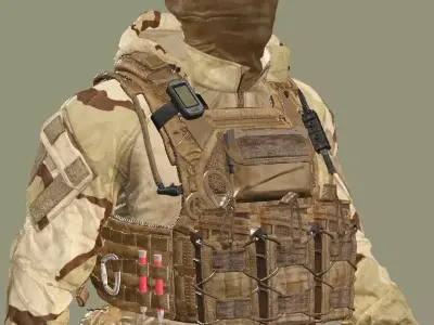US Soldier Rigged GAME READY 02 Low-poly 3D Model Low-poly 3D model