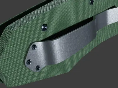 Khaki folding knife 3D model