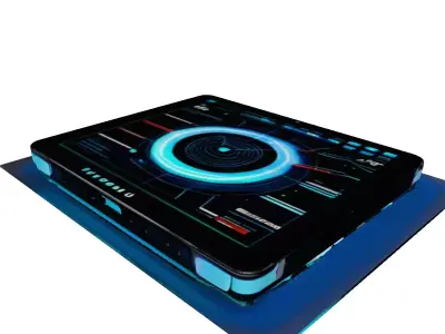 Futuristic Holographic Data Tablet 3D model