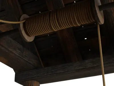 Ancient building water well 3D model