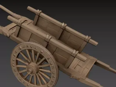 19-  Human Powered Cart from the Song Dynasty 3D model