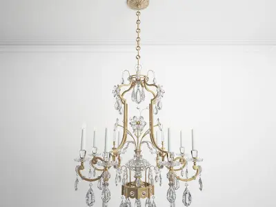 chandlier ornate chandelier with crystals Free 3D model