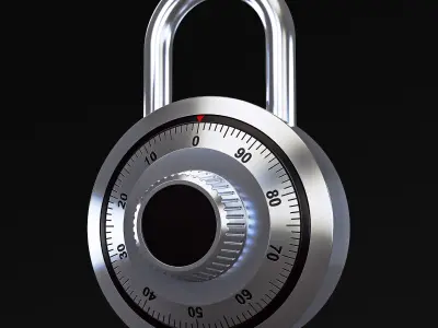Dial Combination Padlock v 1 3D model