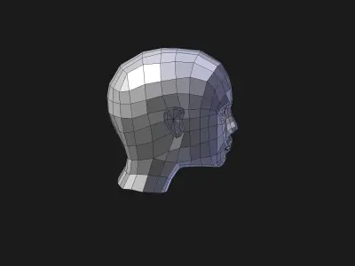 human head Free low-poly 3D model