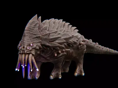 Behemoth Alien Creature Low-poly 3D model