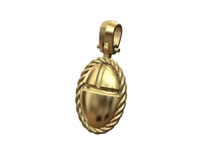 Braided scarab beelte pendant with bail 3D print model