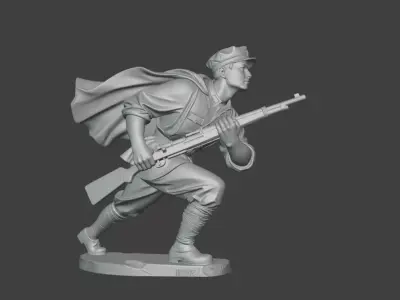 Military sculpture warrior  military battle war hero  soldier 3D print model 9