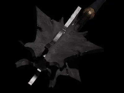 Medieval mace Low-poly 3D model 2
