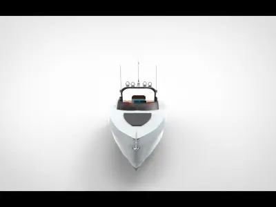 Grey Libertas Yacht Low-poly 3D model