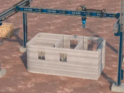 Building Module with Construction Printer 3D model
