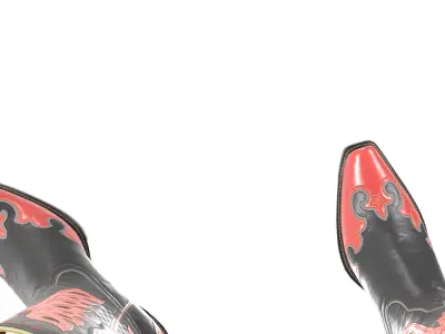 Eagle Star Cowboy Red Boots 3D model