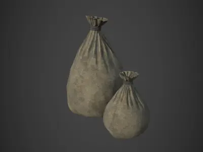 Sacks Low-poly 3D model