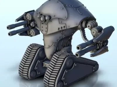 TR 700 soldier-robot 5  supported version - Future Sci-Fi SF Pos 3D print model