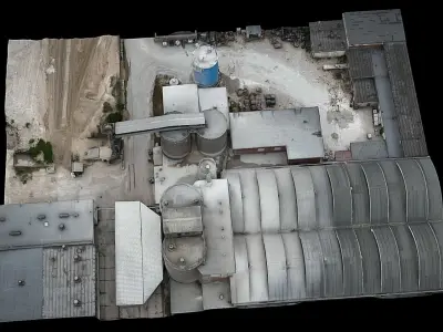 cement plant facility terrain drone scan 3D model