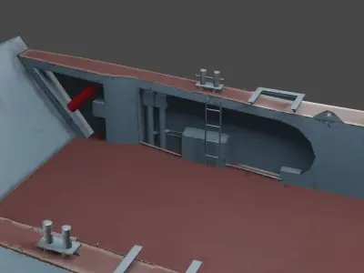 Desant ship Low-poly 3D model