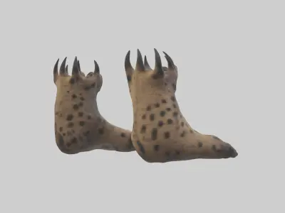 Hyena Paws Model Low-poly 3D model