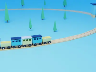 train Free low-poly 3D model