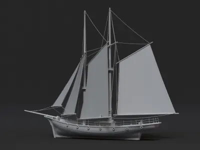 Boat - RBD ready asset - Textured Low-poly 3D model