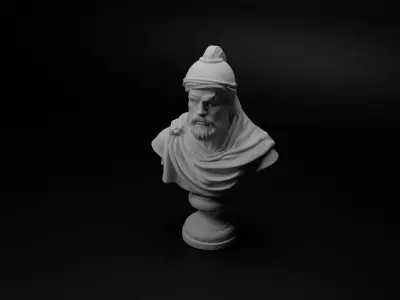 Berber Warrior Bust Chess 3D print model order