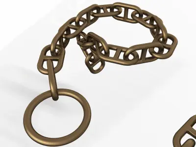 Piece of Anchor Ship Chain Low-poly 3D model